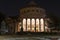 Bucharest, Romanian Atheneum, an important concert hall and a landmark for Bucharest, in the night