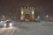 Bucharest Triumph Arch in winter time-Arcul de triumf