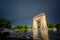 Bucharest triumphal arch with rainbow after the storm  , city travel