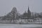 Bucharest Village museum during heavy snowfall