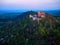 Buchlov Castle. Aerial view on monumental castle in Romanesque Gothic style, Czech republic.