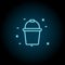 Bucket blue neon icon. Simple thin line, outline vector of agriculture icons for ui and ux, website or mobile application