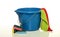 Bucket and cloths for cleaning