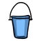 Bucket Doodle Icon. Single Cartoon Color Illustration