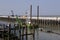 Bucket dredger in the port of Blanckenberghe , Belgium