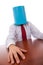 Bucket head businessman