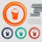 Bucket icon on the red, blue, green, orange buttons for your website and design with space text.