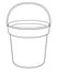 Bucket - a linear vector drawing for coloring. Plastic or metal bucket - vector template for coloring. Gardening and household equ