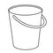 Bucket outline icon. Pail with handle simple line vector template.  Linear style sign for mobile concept and web design. Symbol,