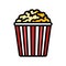 bucket popcorn food snack color icon vector illustration