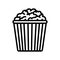 bucket popcorn food snack line icon vector illustration