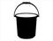 Bucket silhouette vector art white background