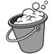 Bucket with Soap Illustration