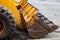 Bucket wheeled loader on the road construction