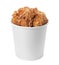 Bucket with yummy fried nuggets isolated