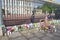 BUCKINGHAM PALACE, LONDON, ENGLAND- 10 September 2022: Floral tributes outside Buckingham Palace following Queen`s death
