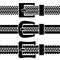 Buckle braided belt black symbols