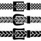 Buckle braided belt black symbols