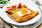 Buckwheat crepes with cheese and egg