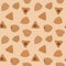 Buckwheat grains seamless cartoon brown pattern