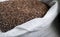 Buckwheat groats in a bag. Macro. resh clean useful buckwheat groats grain close-up. Healthy dietary food rich in
