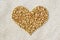 Buckwheat kernels heart on buckwheat flour