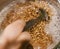 Buckwheat noodles being cooked