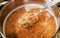 Buckwheat noodles being cooked