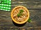 Buckwheat porridge, cereal  parsley on a wooden background vegan