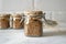 Buckwheat stored in a glass jar