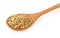 Buckwheat in wood spoon on white background