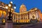 The Buda Castle in Budapest with a streetlight