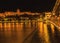 Buda Castle Chain Bridge Danube River Night Budapest Hungary