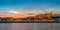 Buda castle and the Danube river in Budapest at sunset Hungary