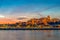 Buda castle and the Danube river in Budapest at sunset Hungary