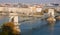 Budapest in autumn. Chain Bridge in capital city of Hungary