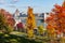 Budapest autumn cityscape with Hungarian parliament building and Chain bridge over Danube river, Hungary