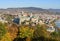 Budapest autumn cityscape with Royal palace of Buda and Matthias church, Hungary