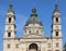 Budapest, B, Hungary - August 19, 2023: Church of Saint Stephen and bell towers