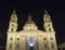 Budapest Basilica of Saint Stephen at night, Hungary