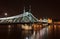 Budapest bridge at night