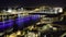 BUDAPEST BRIDGE OVER DANUBE AT NIGHT