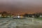 Budapest central parks fountain with thermal waters at night in HDR image