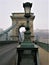 Budapest city, bridge, fog, street lamp and mystery