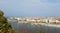 Budapest city from Gellert Hill in sunny day - Danube river / October 2018