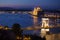 Budapest cityscape with Chain Bridge and Parliament Building