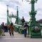 Budapest Hungary 03 16 2019 tourists take photos on the Freedom Bridge in Budapest