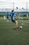 Budapest, Hungary - 06 24 2018: Adult players participating in an agonistic football tournament