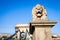 BUDAPEST, HUNGARY - 2017 MAY 19th: lion statue at the beginning