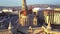 Budapest, Hungary - 4K aerial footage about drone takes off at Fisherman\'s Bastion and Matthias Church at winter time